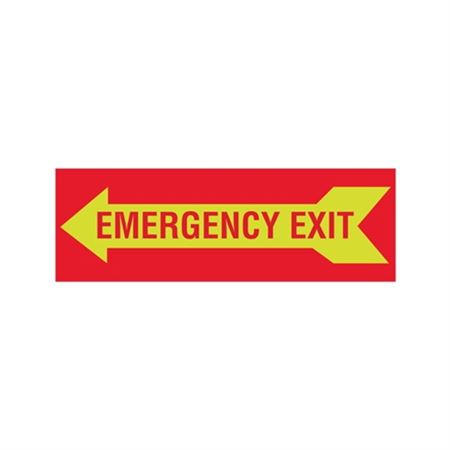 Luminescent Emergency Exit Graphic Left Arrow  4"x12" Sign